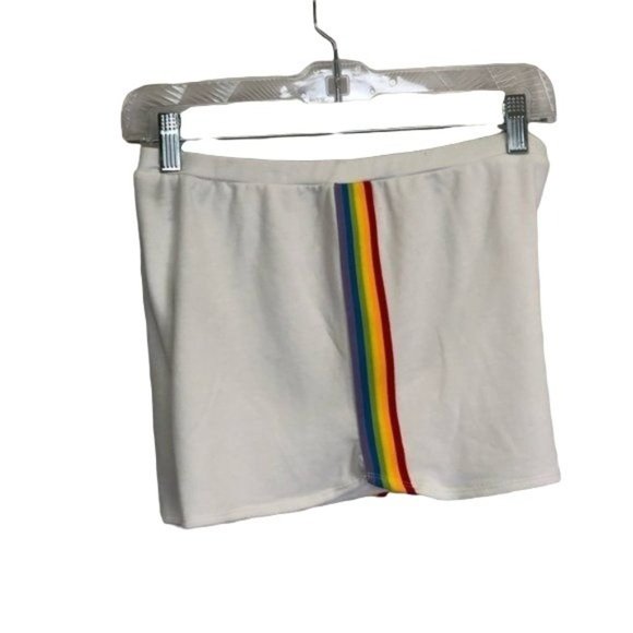 INC Super Soft Rainbow Pajama short NWT white, S - Picture 1 of 6